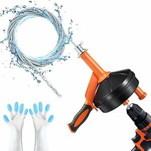 Drain Auger with Drill Adapter, 25 Ft Flexible Plumbing Snake